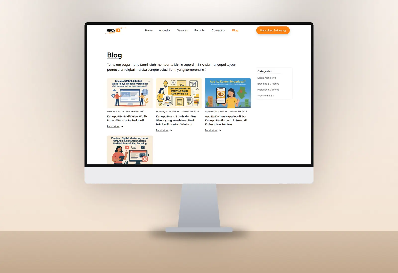 Screenshot of the Borneo Media website (2)